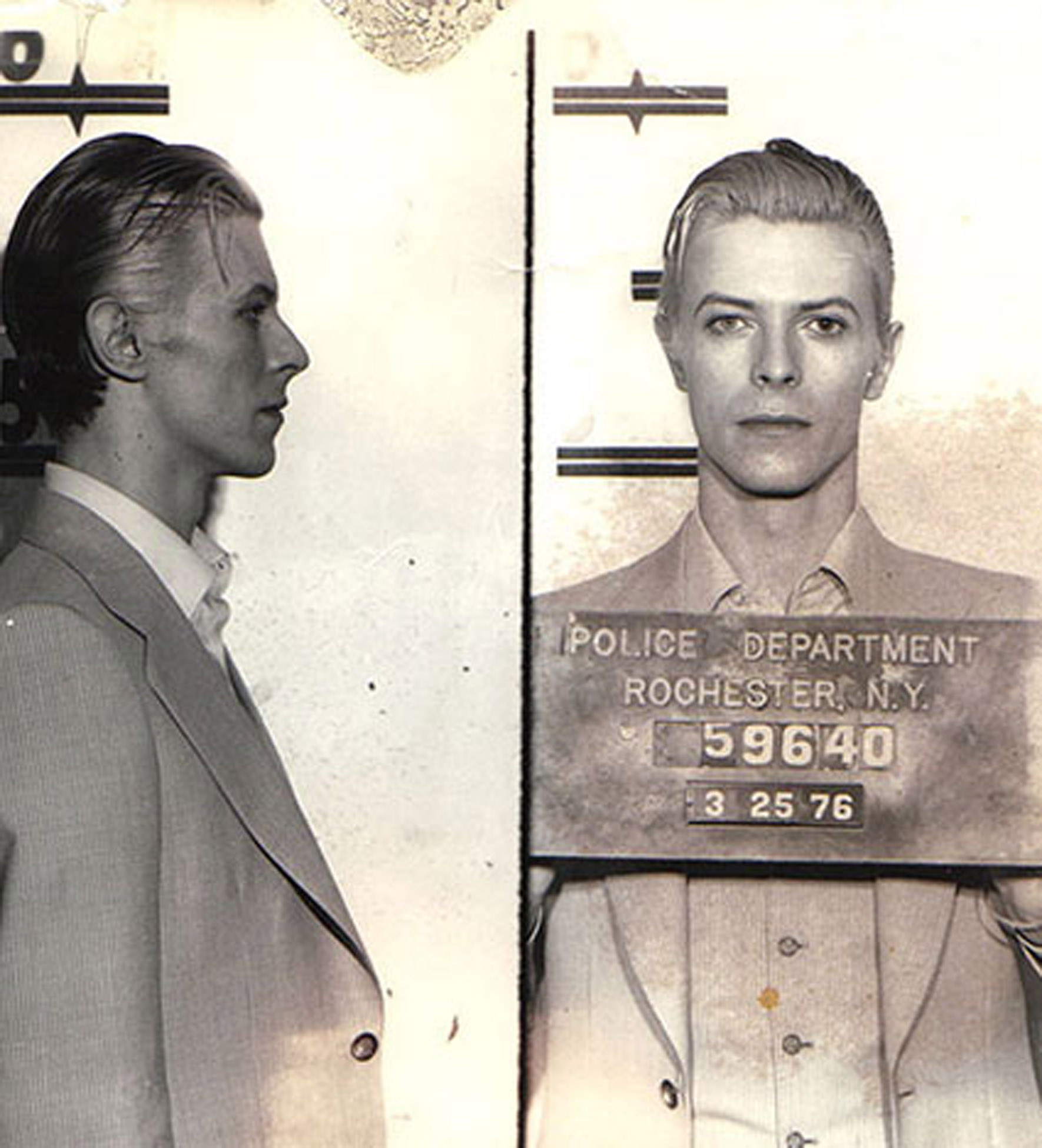 David Bowie looked effortlessly cool after being nicked on drugs charges