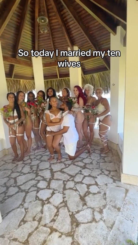 Influencer Emmanuel Lustin allegedly married ten women during a beach ceremony