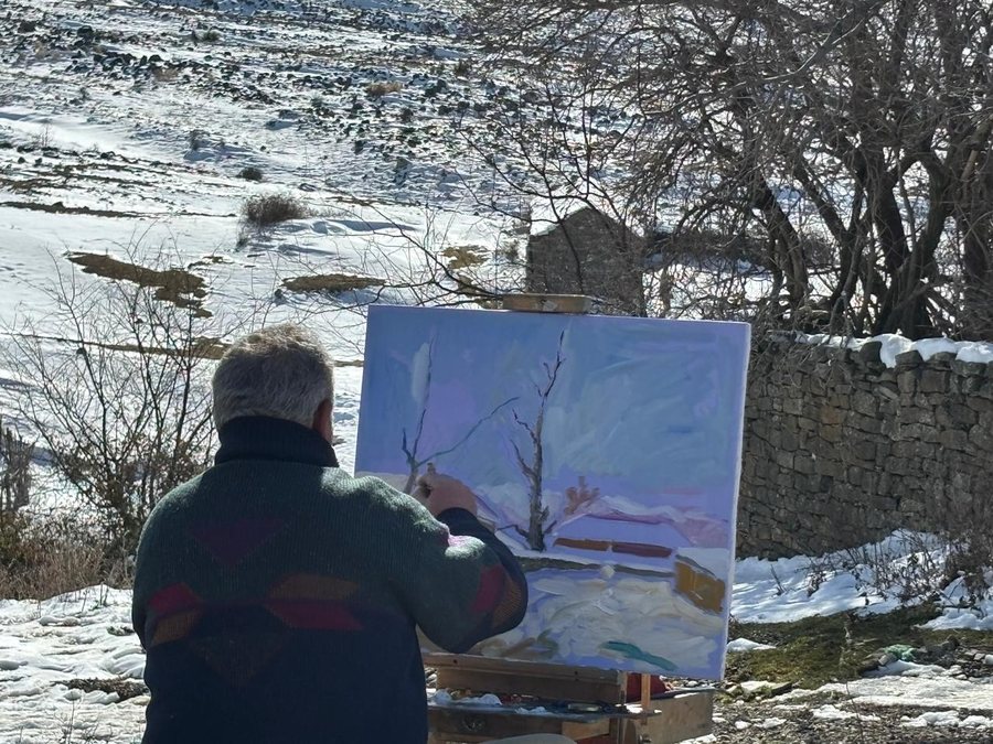 Kolonia e piktorëve, dimri dhe dëbora në Kolonjë